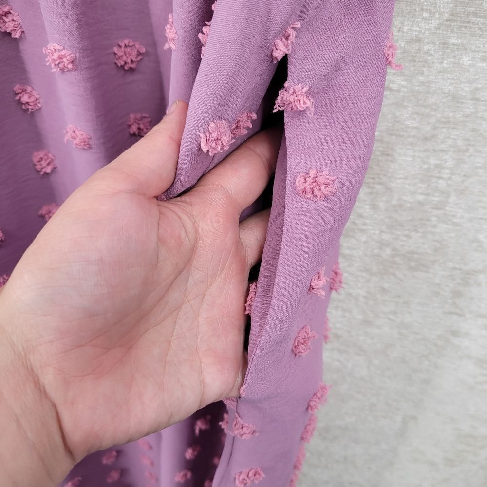 BloomChic NWT 22/24 Whimsical Lilac V-Neck Textured Midi/Maxi Dress - Picture 10 of 15
